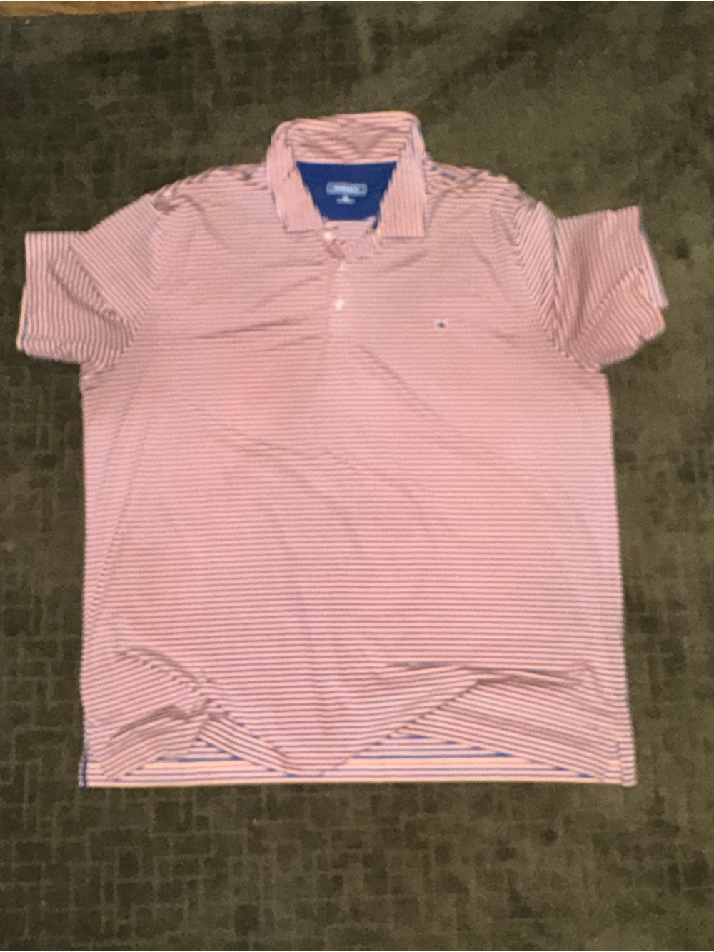 crown & ivy Men’s Pink & White Stripe Polo